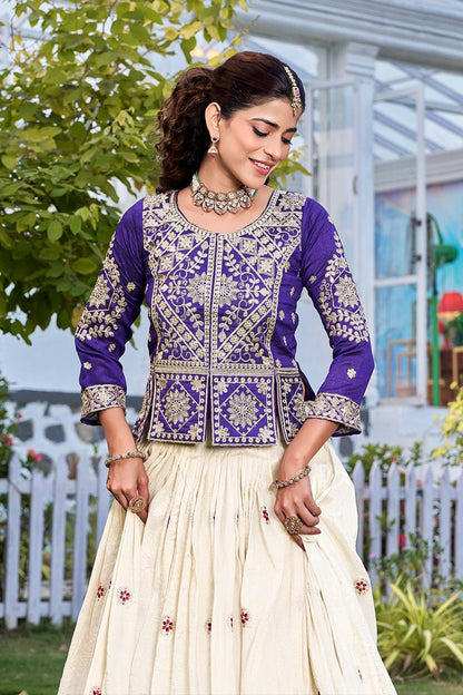 RangBhoomi Elegant Festival Lehenga Choli Set with Heavy Embroidery & Pure Silk Fabric