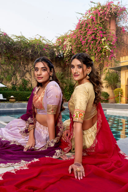 Elegant Woven Grace Lehenga with Royal Paithani Borders and Intricate Embroidery