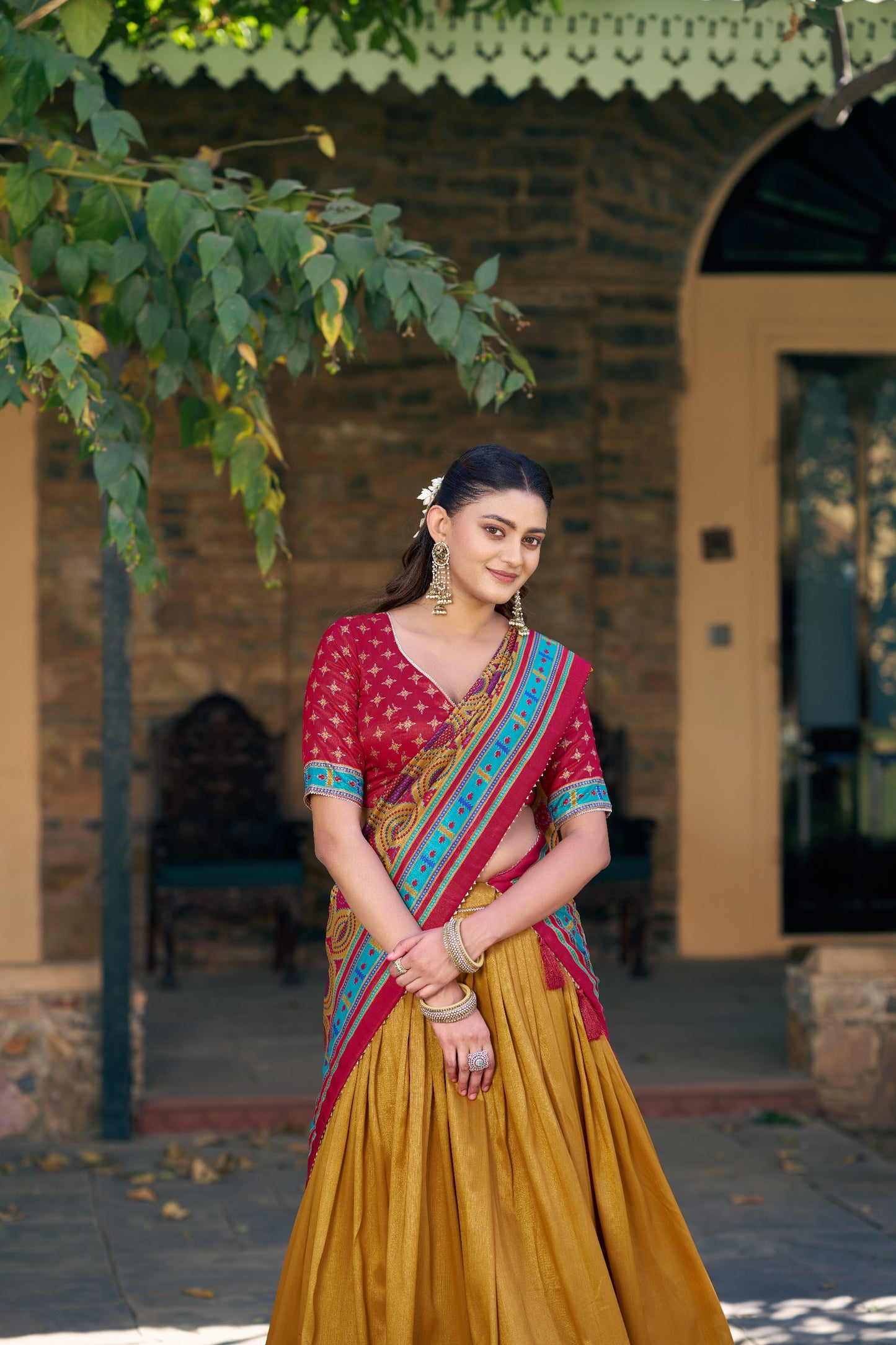 Elegant Tasar Silk Lehenga Choli Set for Festive Celebrations