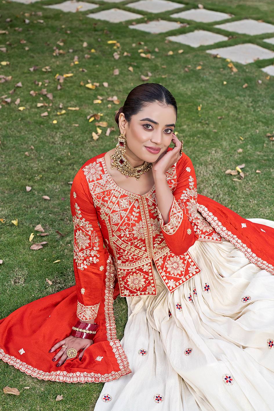 RangBhoomi Elegant Festival Lehenga Choli Set with Heavy Embroidery & Pure Silk Fabric