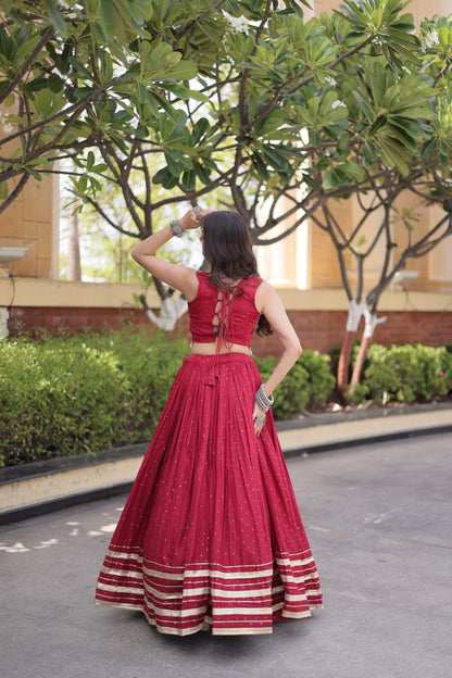 RangBhoomi Navratri Lehenga Choli Collection 2026 — Full-Stitched Mukesh Reyon Set