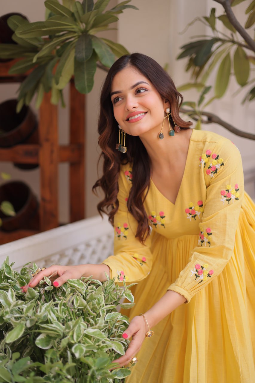 Premium Ready-to-Wear Embroidered Cotton Kurti with Matching Cotton Pants