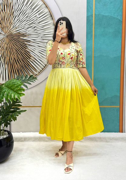 Summer Charm Cotton Frock Gown - Rangbhoomi
