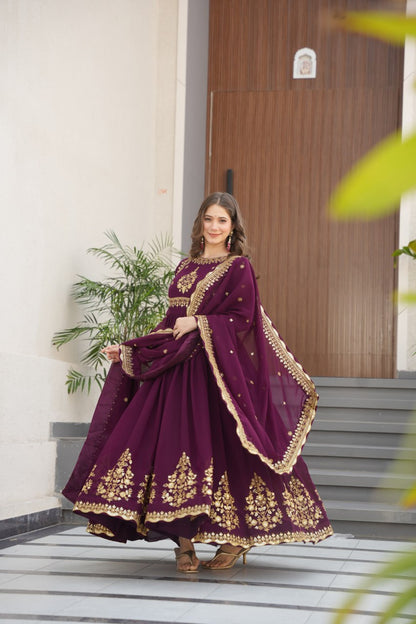 Exquisite Designer Gown with Dupatta – Limited Edition 2025