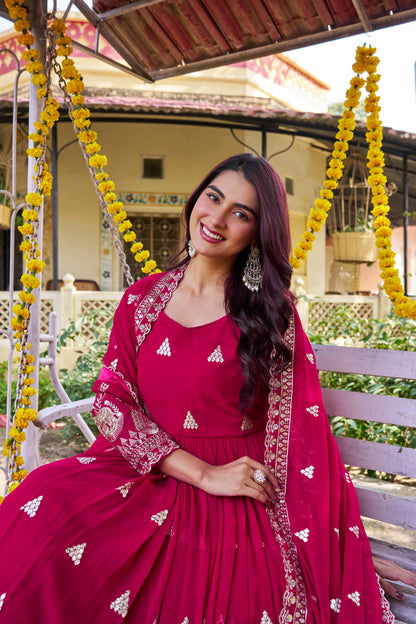 RangBhoomi Exclusive Festival Long Gown with Elegant Dupatta