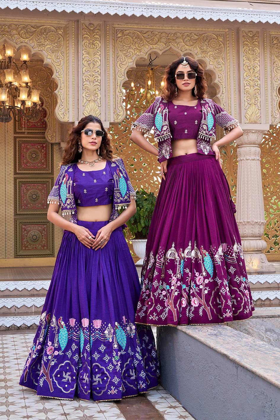RangBhoomi Elegant Festival Lehenga Choli with Embroidered Koti Set
