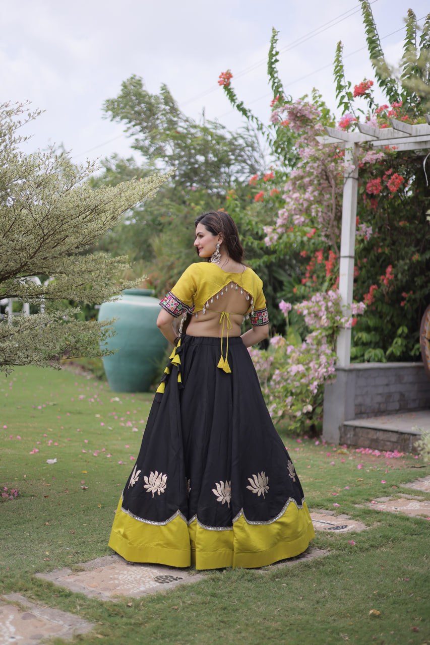 RangBhoomi Navratri Lehenga Choli Collection 2026 — Lotus Mirror Embroidered Set