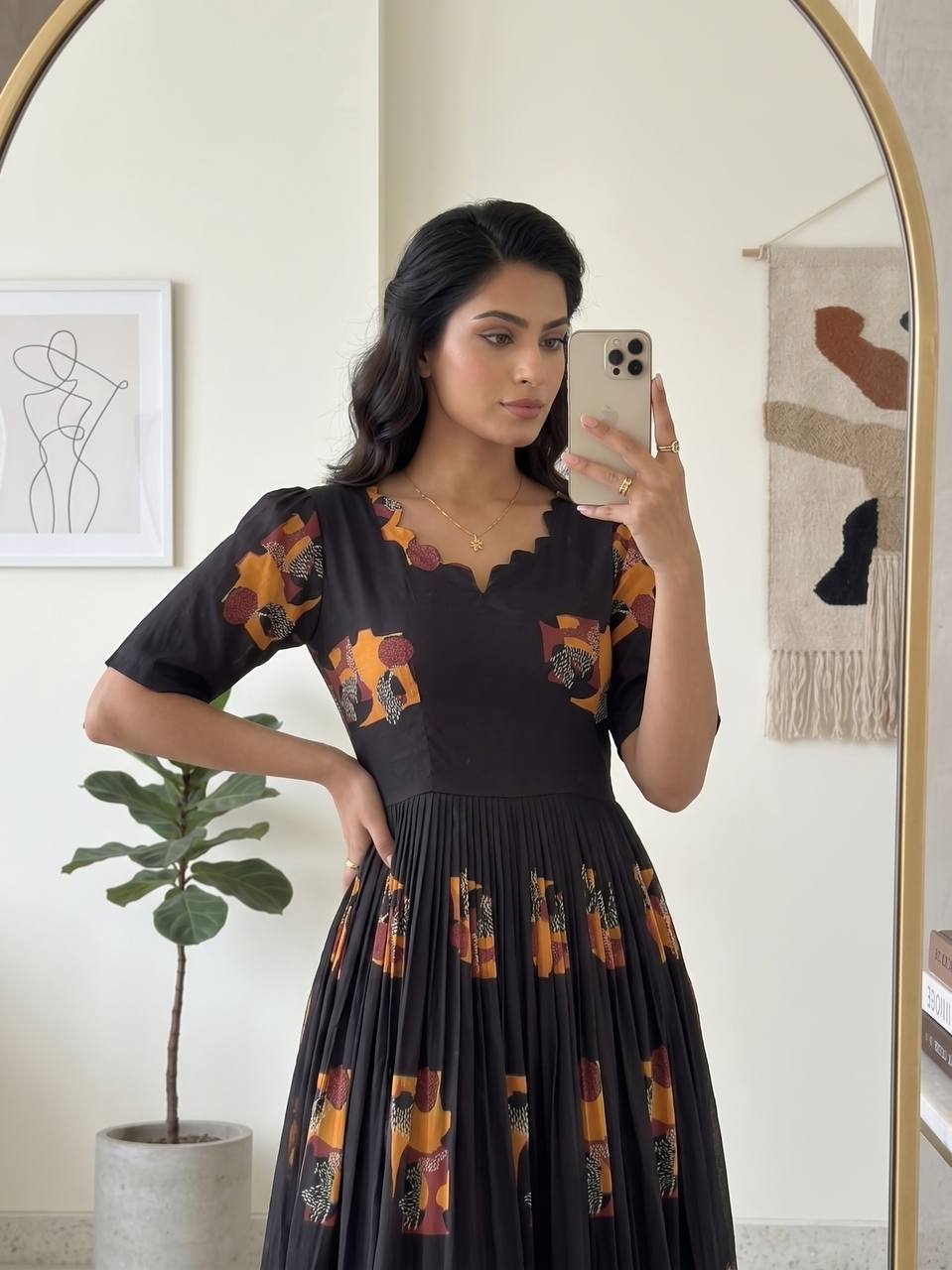 Elegant Soft Cotton Printed Midi Gown - Ultimate Summer Glamour and Comfort