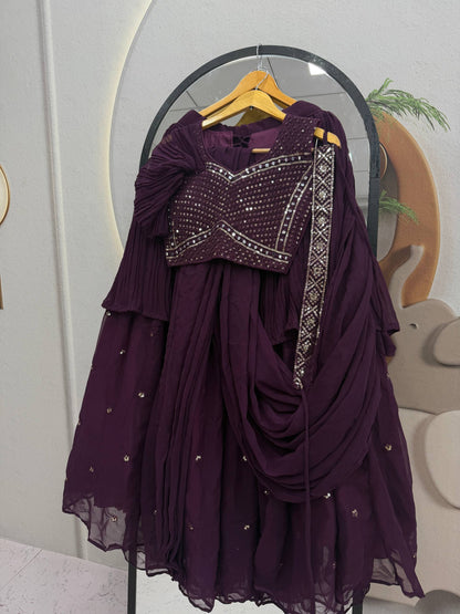 RangBhoomi Rakhi Special Pure Fox Georgette Lehenga Choli with Attached Dupatta