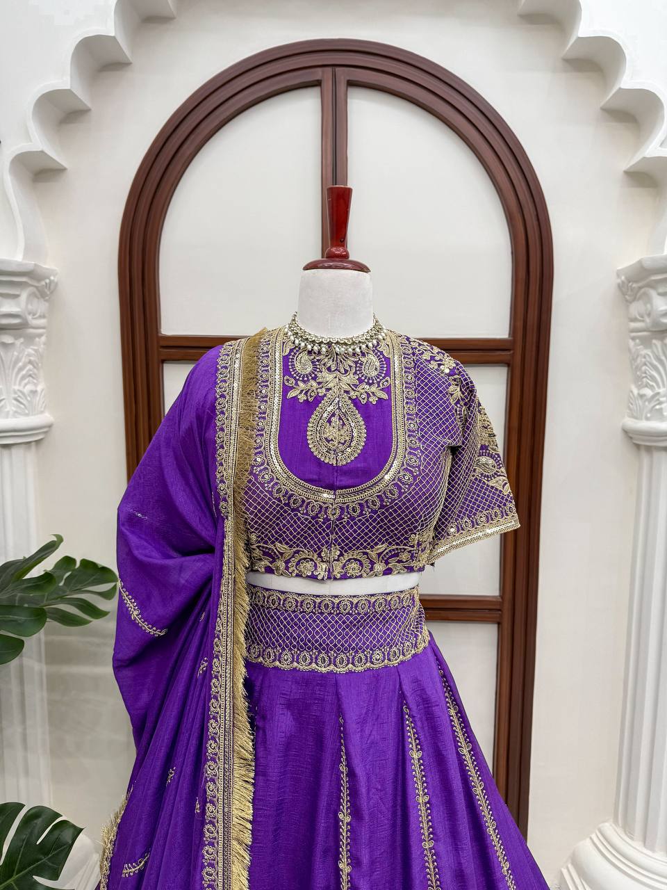 RangBhoomi Heavy Boutique Vichitra Silk Lehenga — Premium Designer Ensemble