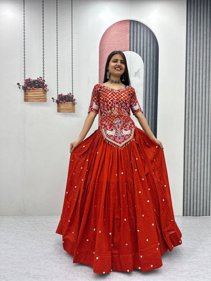 Elegant Wedding Lehenga Choli Set in Luxurious Vichitra Silk with Intricate Embroidery and Sequins