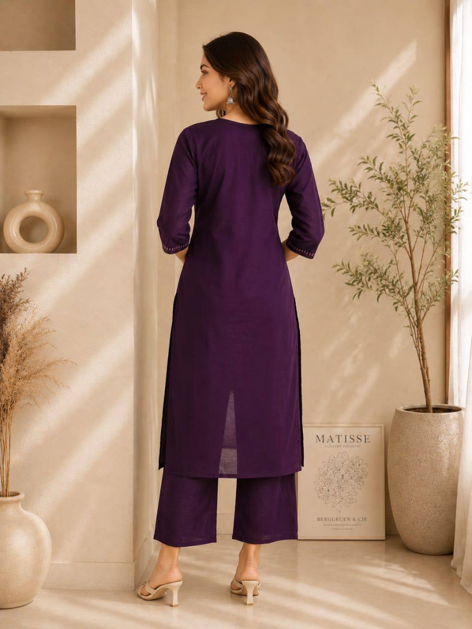 RangBhoomi Premium Cotton 60-60 Kurti & Plazo Set — Soft, Everyday Ethnic Wear