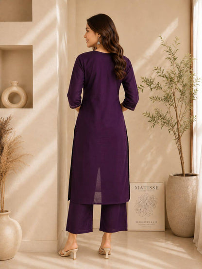 RangBhoomi Premium Cotton 60-60 Kurti & Plazo Set — Soft, Everyday Ethnic Wear