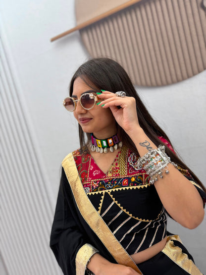 Pure Cotton 6-Meter Flair Lehenga Choli — Navratri Special, Fully Stitched with Cups