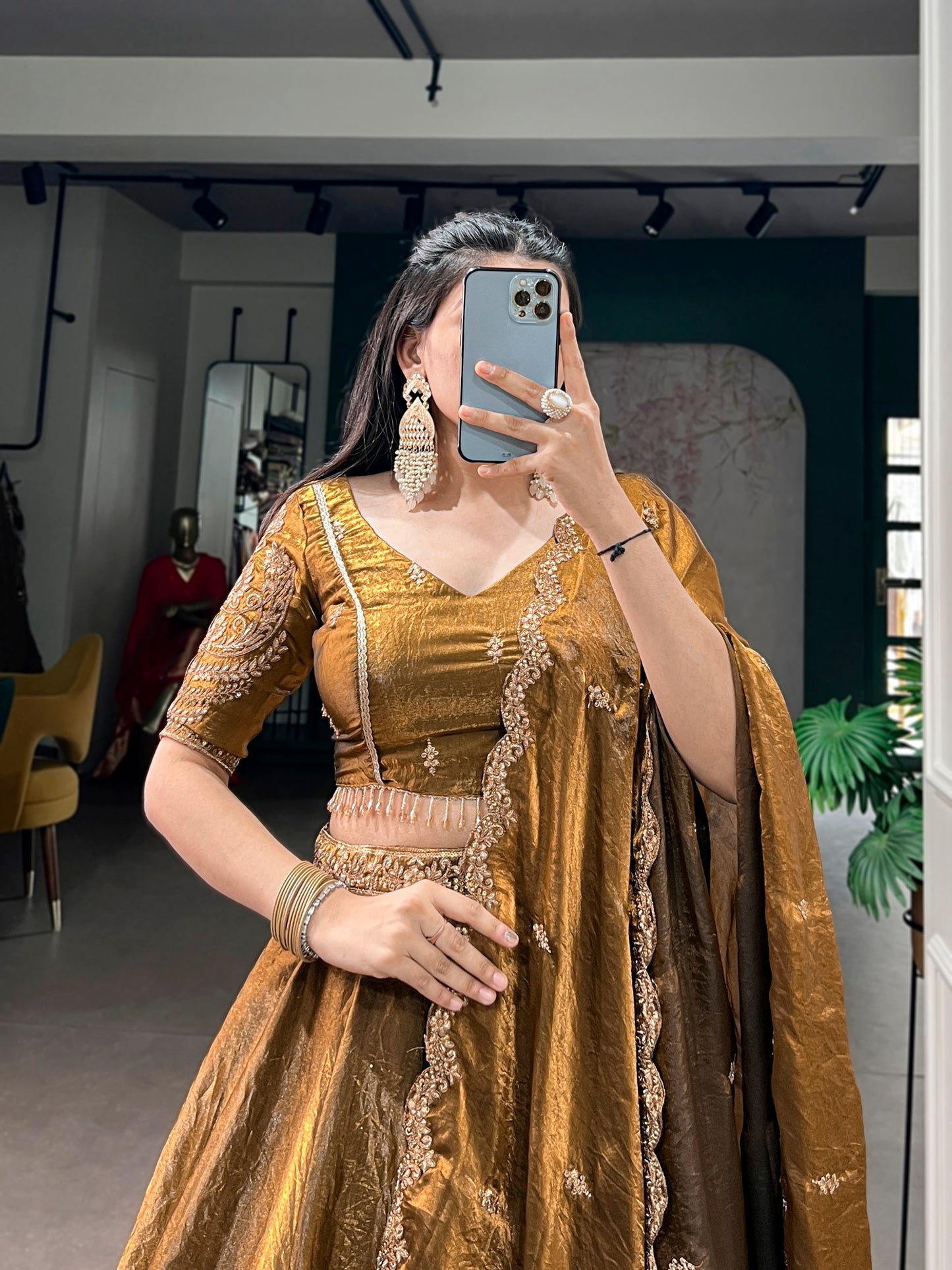 RangBhoomi Elegant Pastel Lehenga Collection with Gold Lace Detailing