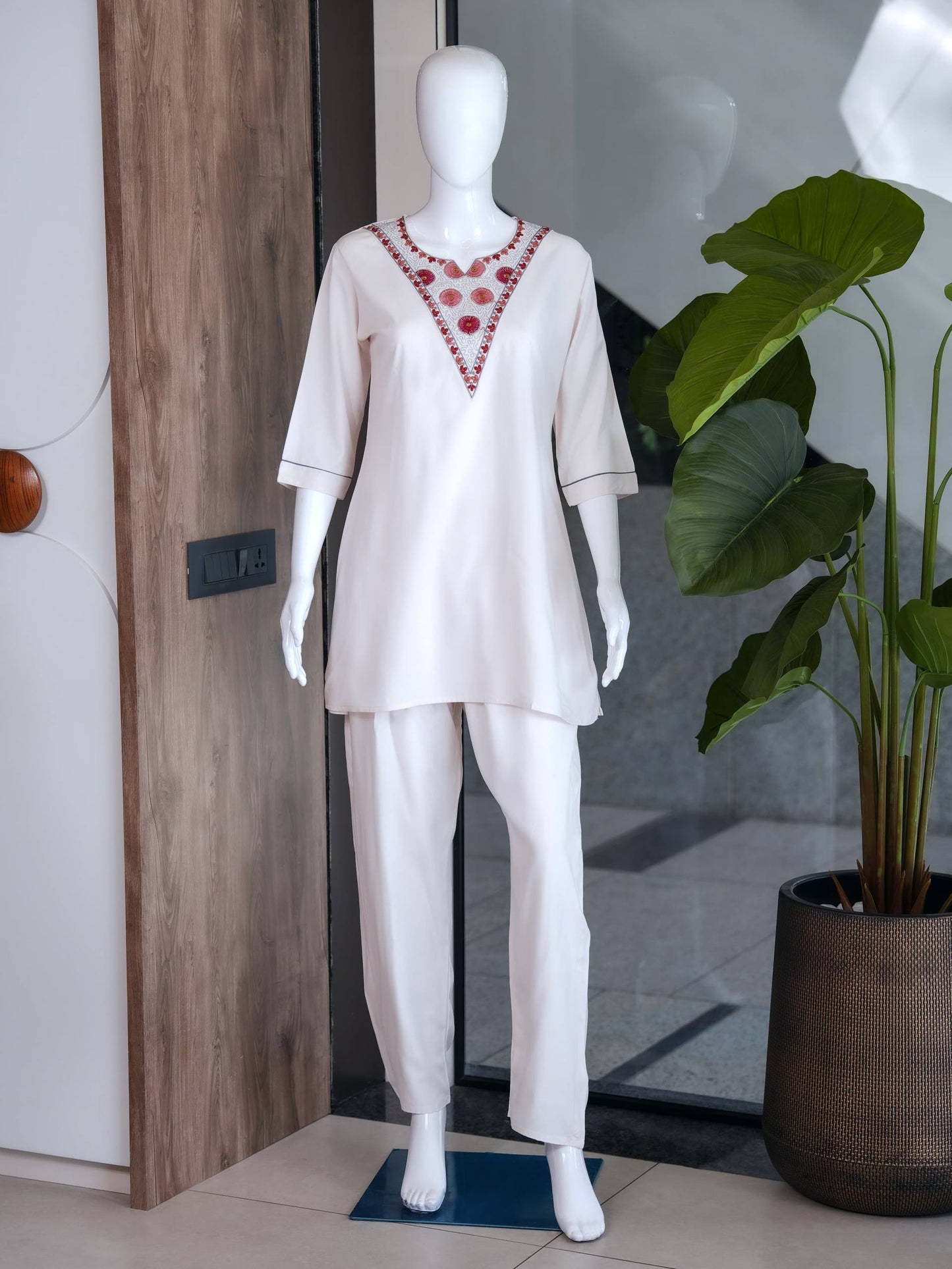 RangBhoomi Premium Reyon Kurti with Plazo Set - Comfortable Daily & Office Wear