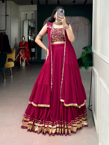 RangBhoomi Raas Rani Lightweight Lehenga Set with Handcrafted Gamthi Blouse & Mirror Koti