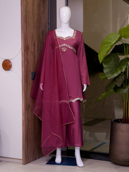 RangBhoomi Designer Indo-Western Festival Special Collection - Embroidered Zazu Silk Set