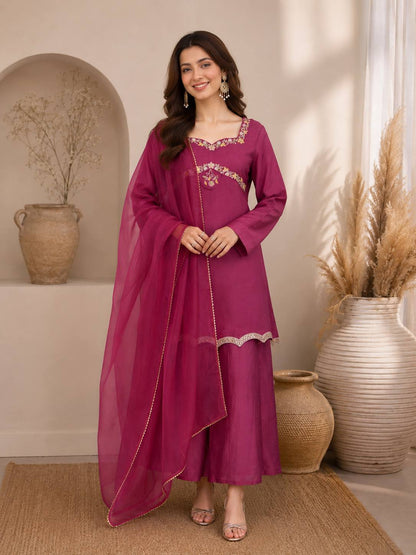 RangBhoomi Designer Indo-Western Festival Special Collection - Embroidered Zazu Silk Set