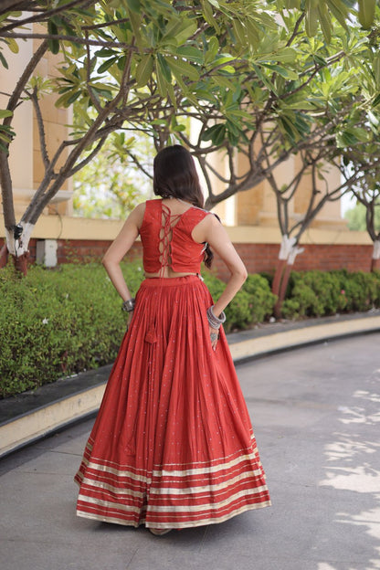 RangBhoomi Navratri Lehenga Choli Collection 2026 — Full-Stitched Mukesh Reyon Set