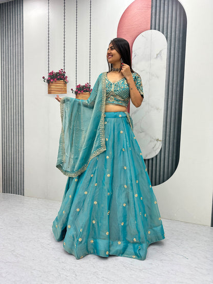 RangBhoomi Festival Embroidered Lehenga Choli — Heavy Embellished Mosh Fabric