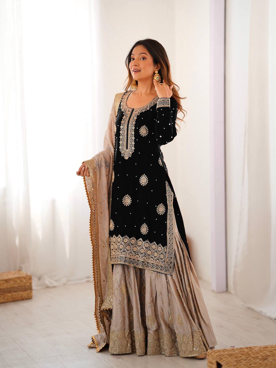 Introducing the New RangBhoomi SP Series: Elegant Chinon Silk Ensemble with Realistic Modeling