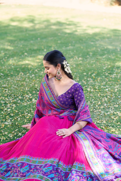 Elegant Tasar Silk Lehenga Choli Set for Festive Celebrations