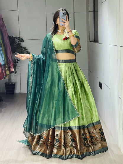 RangBhoomi New Arrival Silk Traditional Lehenga with Contrasting Dupatta