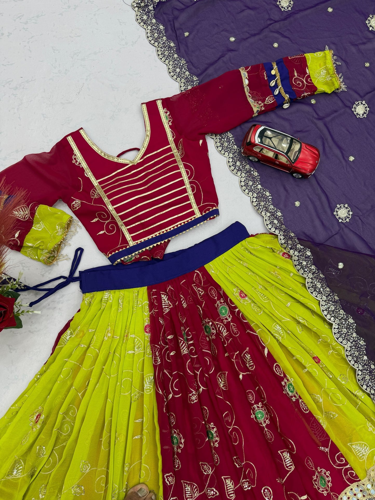 Navratri Special Vintage Chaniya Choli — Fox Georgette Embroidered Lehenga Set by RangBhoomi