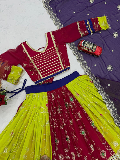 Navratri Special Vintage Chaniya Choli — Fox Georgette Embroidered Lehenga Set by RangBhoomi