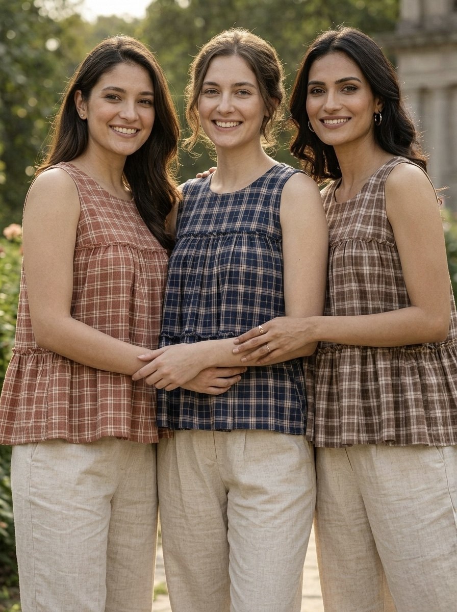 RangBhoomi Elegant Summer Linen Cotton Top and Pants Set
