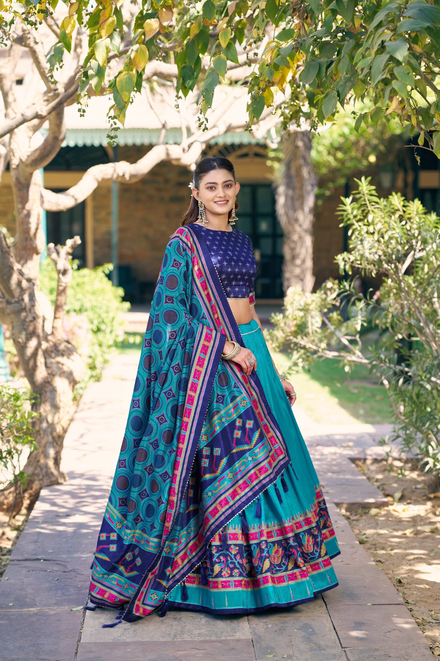 Elegant Tasar Silk Lehenga Choli Set for Festive Celebrations