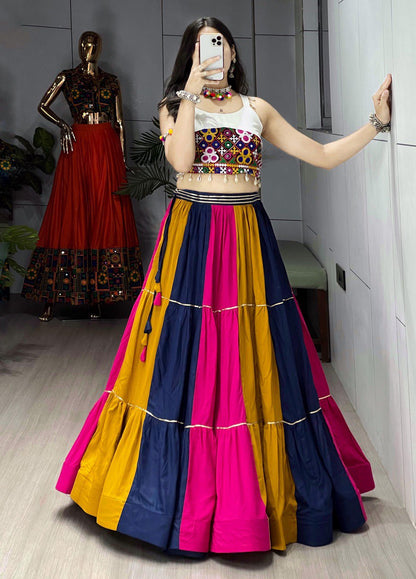 Ethnic Women's Lehenga with Traditional Kediya Set in Multicolor for Festive Navratri Celebrations