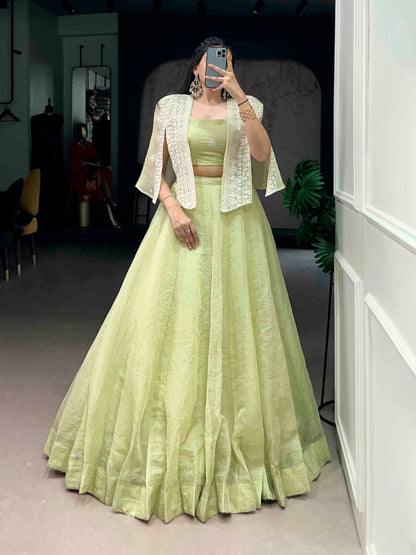 RangBhoomi Wedding Collection 2026 - Elegant Allnen Crush Lehenga Set with Sequins and Thread Embroidery