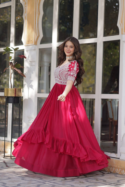 Readymade Lehenga with Embroidered Slit Kurti – Luxe Star Georgette