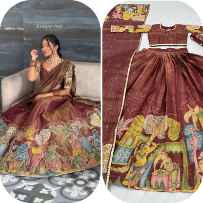 Rangbhoomi Kalamkari Lehenga Choli