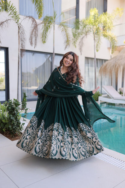 RangBhoomi Ready-to-Wear Designer Gown and Dupatta Collection 2026 – Elegant Embroidered Multi-Color Ensemble