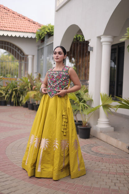 RangBhoomi Navratri Lehenga Choli Collection 2026 — Roman Fabric with Kutchi Embroidery