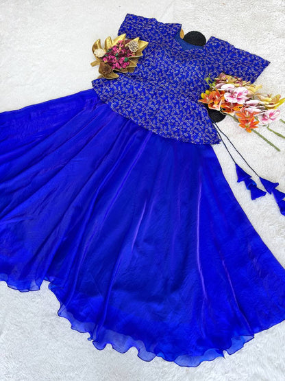 RangBhoomi Sequined Peplum Lehenga Choli – Full Stitched Festive Set