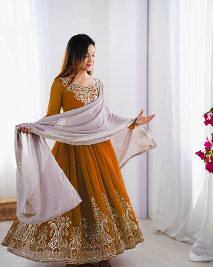Stun at Every Celebration in This Embroidered Party Gown Set