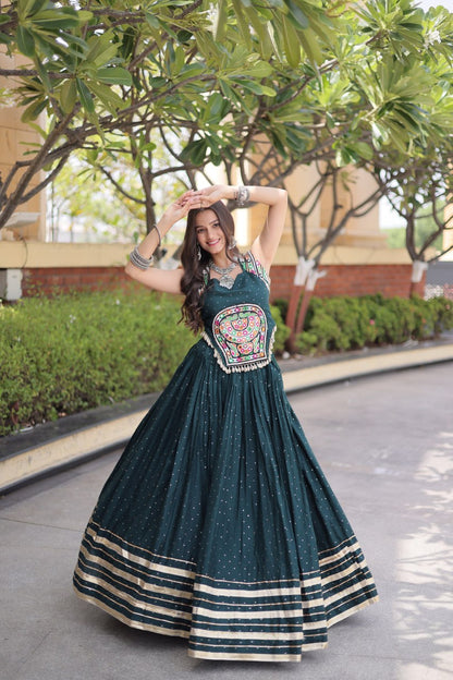 RangBhoomi Navratri Lehenga Choli Collection 2026 — Full-Stitched Mukesh Reyon Set
