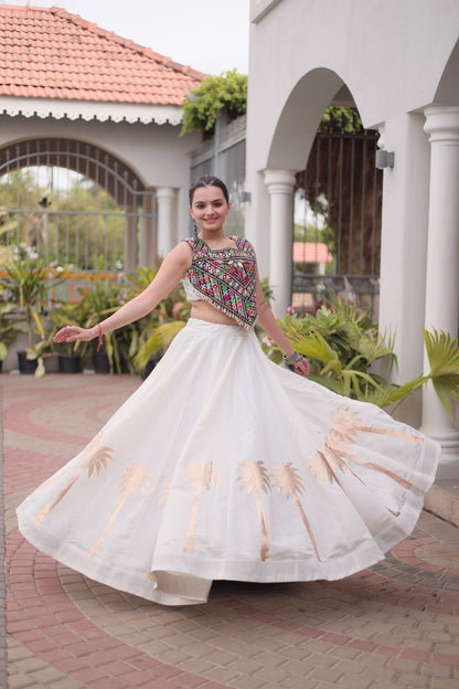 RangBhoomi Navratri Lehenga Choli Collection 2026 — Roman Fabric with Kutchi Embroidery