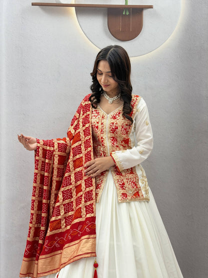 RangBhoomi Festival Badhni Lehenga Choli — Pure Chinon Silk with Heavy Embroidery