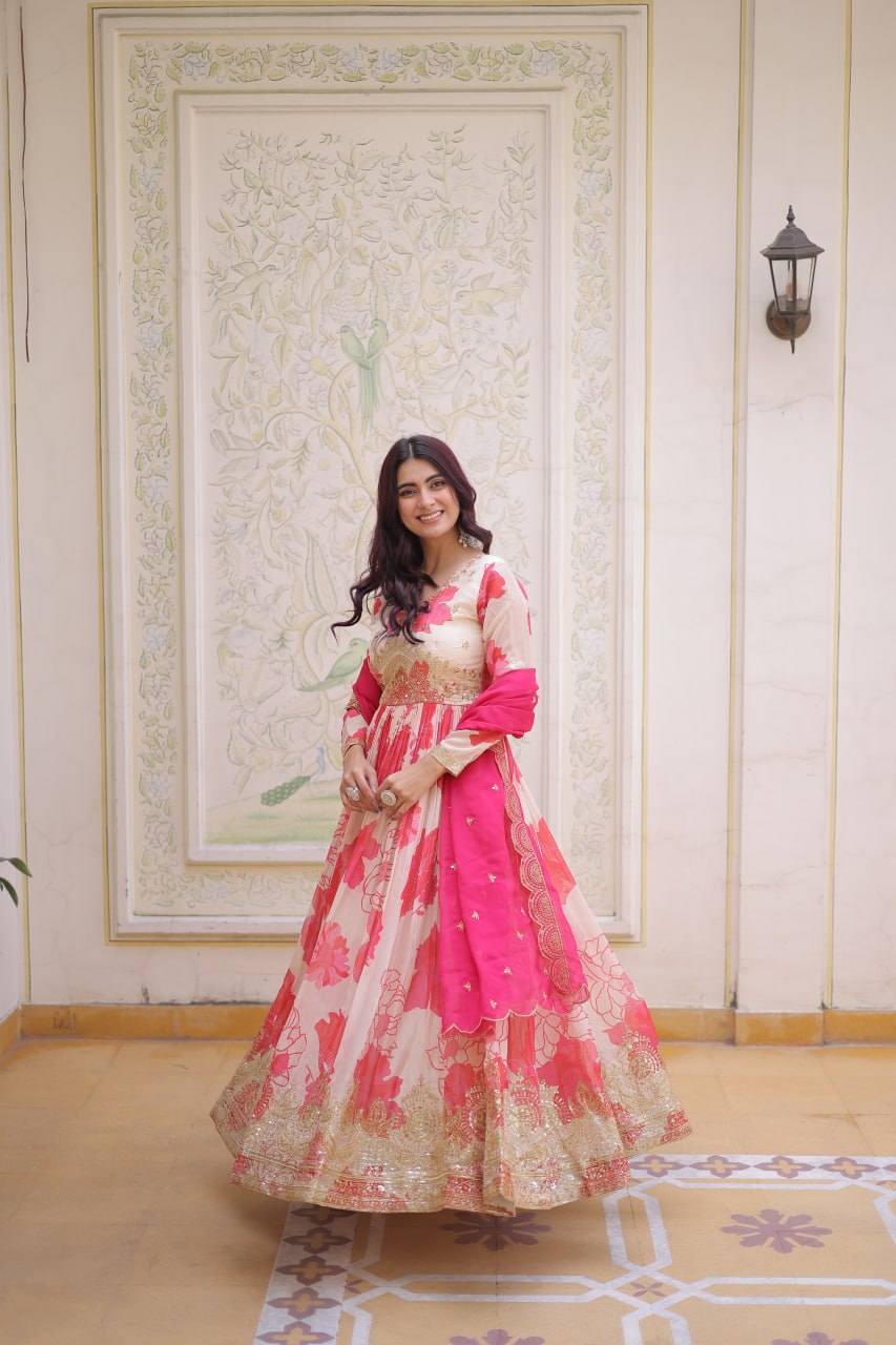 Premium Ready-to-Wear Gown with Matching Dupatta Set