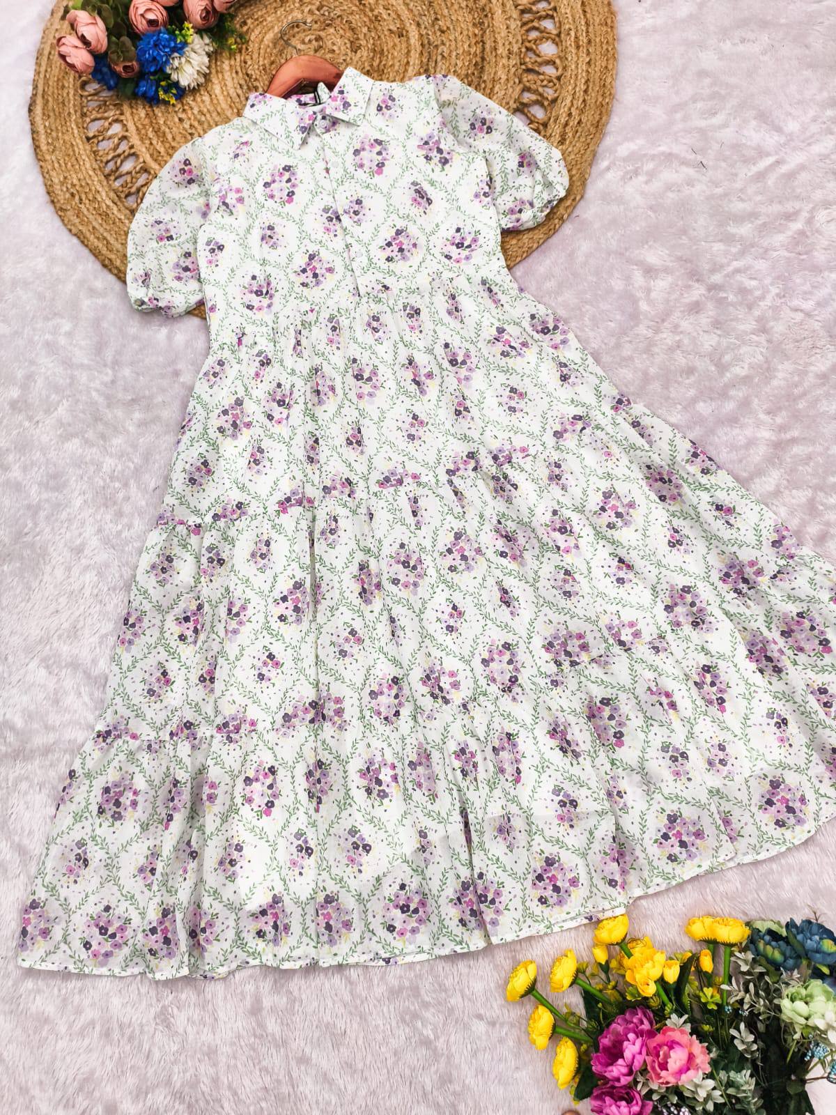 Lavender Georgette Maxi Dress - Vacation Special Collection