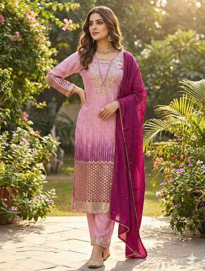 Elegant Embroidered Top, Pant, and Dupatta Set Perfect for Party and Wedding Designer Wear