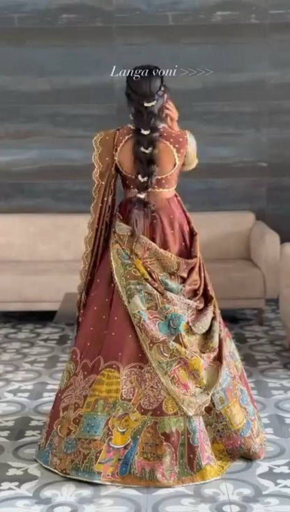 Rangbhoomi Kalamkari Lehenga Choli