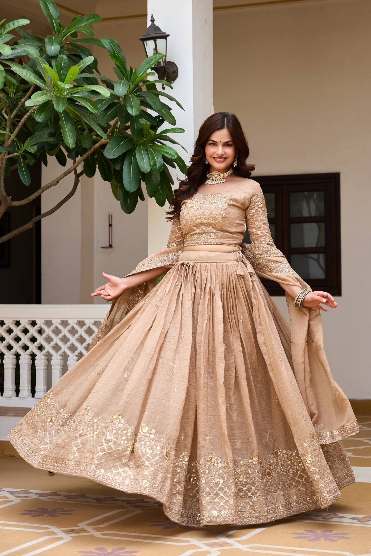 RangBhoomi Real Modeling Wedding Lehenga Choli with Heavy Embroidery and Pure Crunchy Fabric