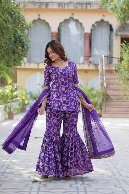 Exquisite Designer Ready-Made Gharara Suit
