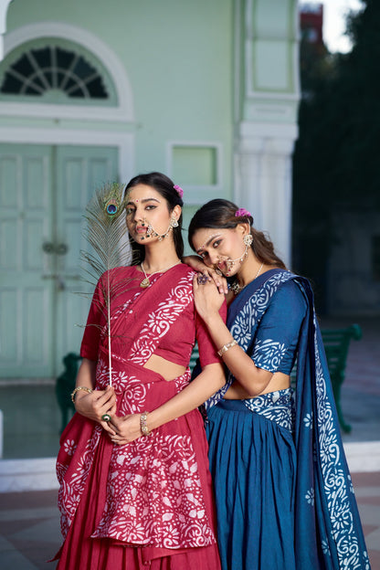 RangBhoomi Vrajshree Cotton Chanderi Lehenga Set — Festive Janmashtami Ensemble